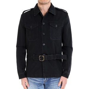 SAINT LAURENT Black Saharienne Denim Jacket